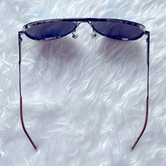 Zadig & Voltaire Pilot Aviator Sunglasses Metal Frame Blue Reflective Lens - Picture 10 of 16